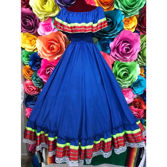 Mexican folklore set blue color - Picture 3 of 7